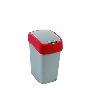 Strend Pro 2211245 - Kôš Curver® FLIP BIN 10L, šedostříbrná/červená, na odpadky