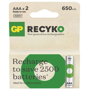 GP ReCyko HR03 (AAA) 650mAh 2ks B25162 - Nabíjacie batérie