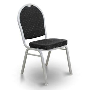 JEFF 2 NEW CI 0000183944 - Stohovateľná stolička čierna/sivý rám