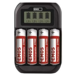 Emos BCN-41D + 4ks 2700 (AA) N9331 - inteligentná nabíjačka batérií + batérie