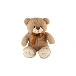 Teddies Medveď s mašľou plyš 45cm béžový v sáčku 0+ 56800281 - plyšová hračka