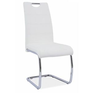 ABIRA NEW BI 0000182186 - stolička jedálenská chróm/ ekokoža biela
