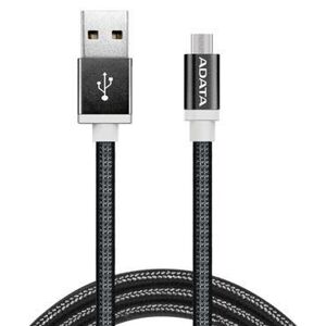 ADATA pletený micro USB kábel 1m čierny AMUCAL-100CMK-CBK - dátový kábel