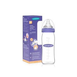 LANSINOH Fľaša sklenená dojčenská s NaturalWave® cumľom (M) 240ml 77250