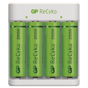 GP Eco E411 + 4ks ReCyko 2000 (AA) B51414 - nabíjačka batérií + batérie