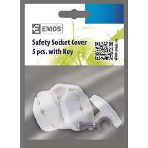 Emos Bezpečnostná záslepka do zásuvky 5ks + kľúč A9000 - Záslepky do zásuvky