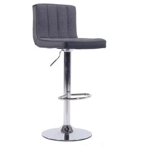HILDA SI/CHR 0000191229 - stolička barová, látka sivá/ekokoža čierna/chróm