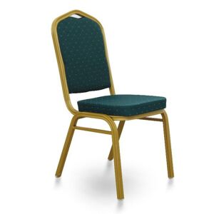 ZINA 2 NEW ZE 0000183951 - Stohovateľná stolička zelená/matný zlatý rám